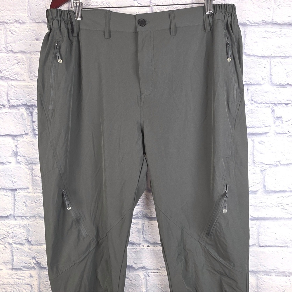 Postropaky Mens Hiking Pants Green Quick Dry Outdoor Tactical Cargo Size 38X32